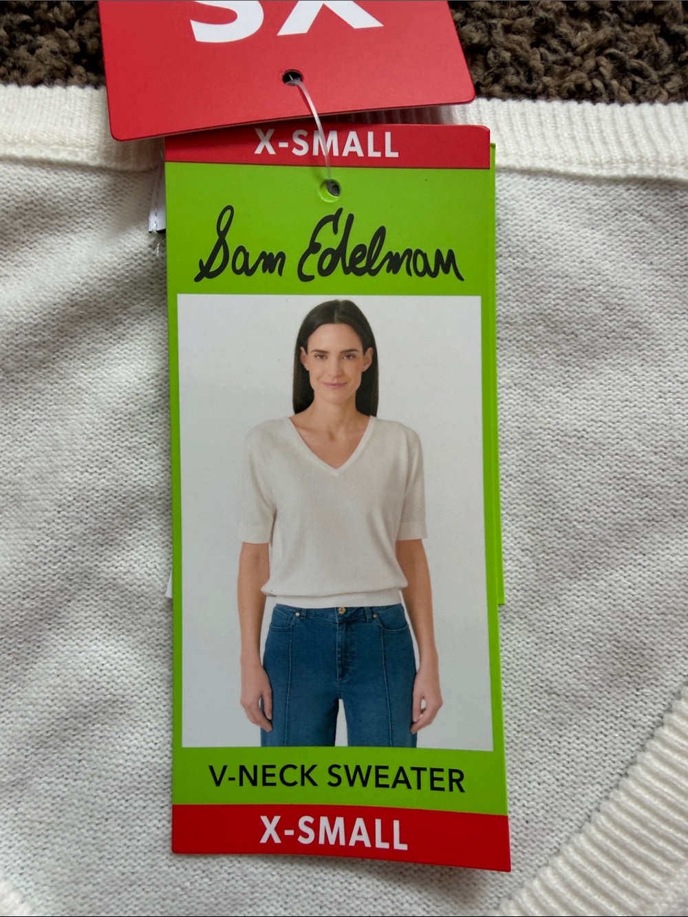 Sam Edelman Cream V-Neck Sweater